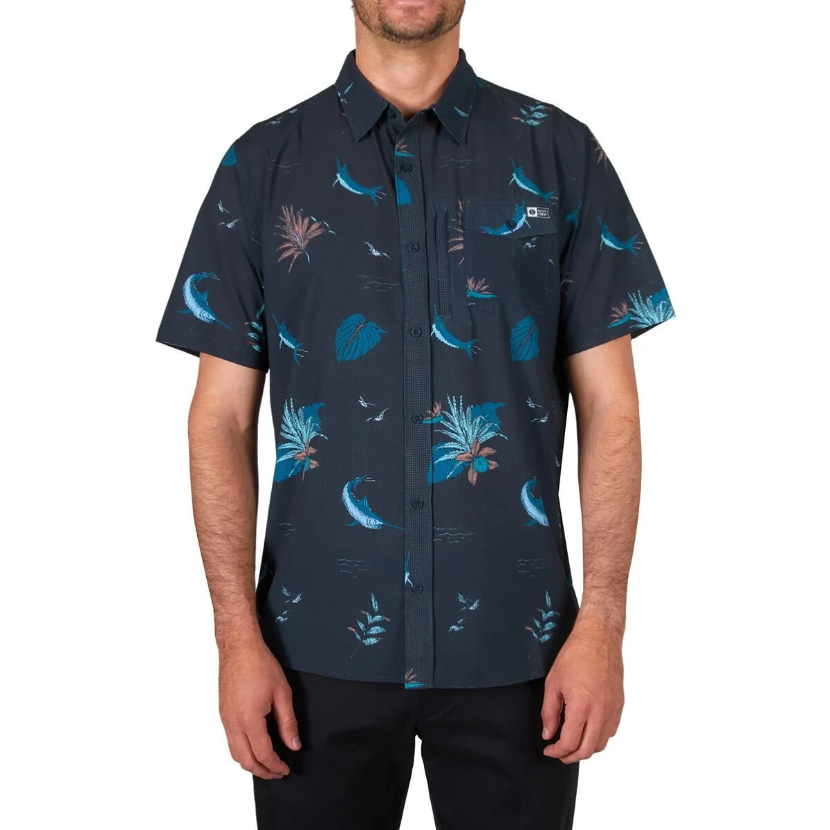 Salty Crew Ernesto Short-Sleeve Perforated Tech Woven Shirt - Men's 1 Salty Crew Ernesto Short-Sleeve Perforated Tech Woven Shirt - Men's