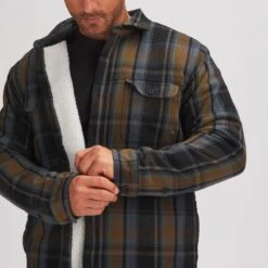 Flannel Sherpa Lined Shirt Jacket - Men's -Stoic Fashion Shop BLAPLA D3