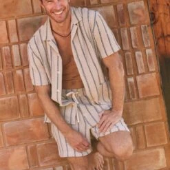 Marine Layer Saturday Basket Weave Stripe Short - Men's -Stoic Fashion Shop KHANAVSTR D5