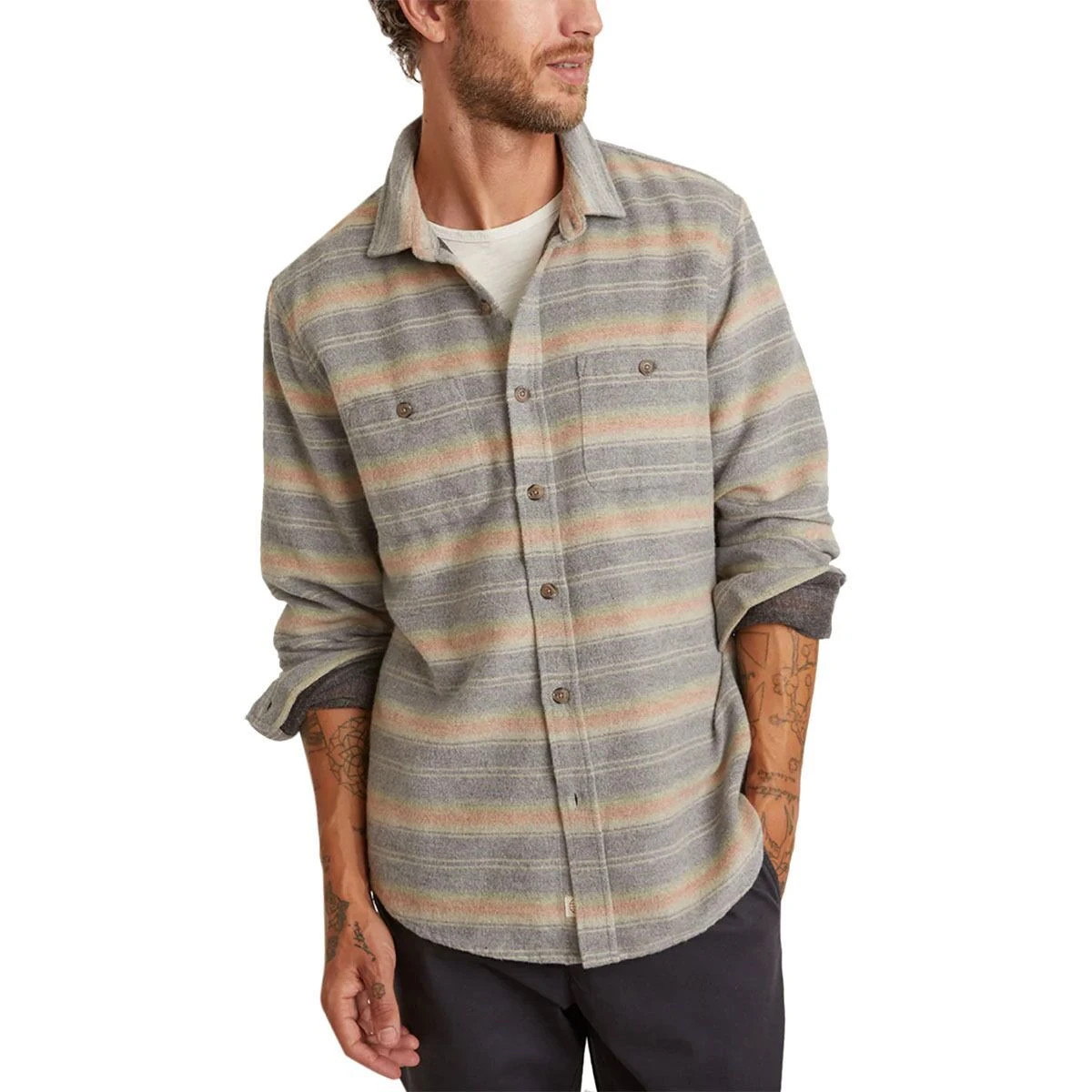 Marine Layer Cotton-Wool Blend Overshirt - Men's 5 Marine Layer Cotton-Wool Blend Overshirt - Men's - Image 5