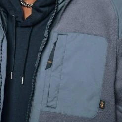 Alpha Industries Mixed Media Fleece Full-Zip Hoodie - Men's -Stoic Fashion Shop SLABLU D3