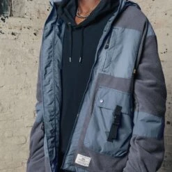 Alpha Industries Mixed Media Fleece Full-Zip Hoodie - Men's -Stoic Fashion Shop SLABLU D6